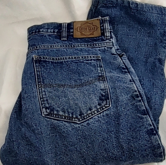 Men's Guide Gear Flannel Lined Denim Blue Jeans size 36 x 29 Cold Winter Wear - Picture 3 of 6